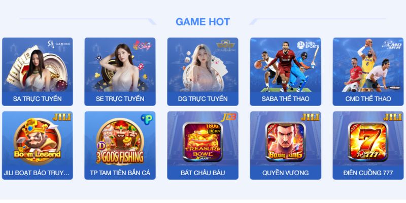 Kho game đa dạng và chất lượng